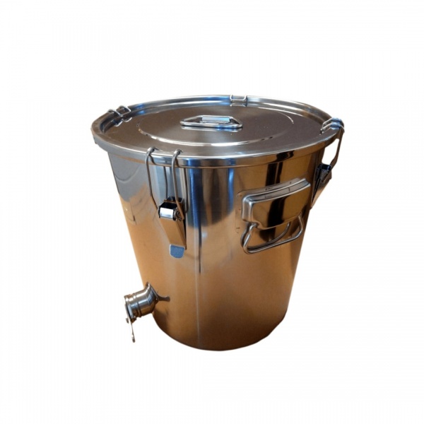 Premium Honey Settling Tank (25kg) all Stainless Steel - with welded outlet & gate