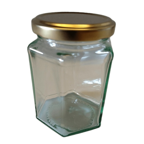 190ml (8oz - 227g) Glass Hex Honey Jar - Pack of 20