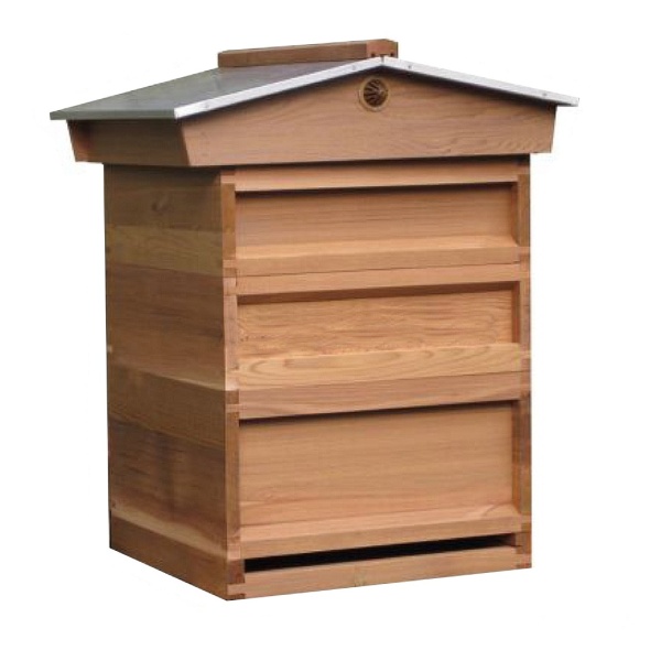 Cedar National Beehive with 2 supers and a Gabled roof