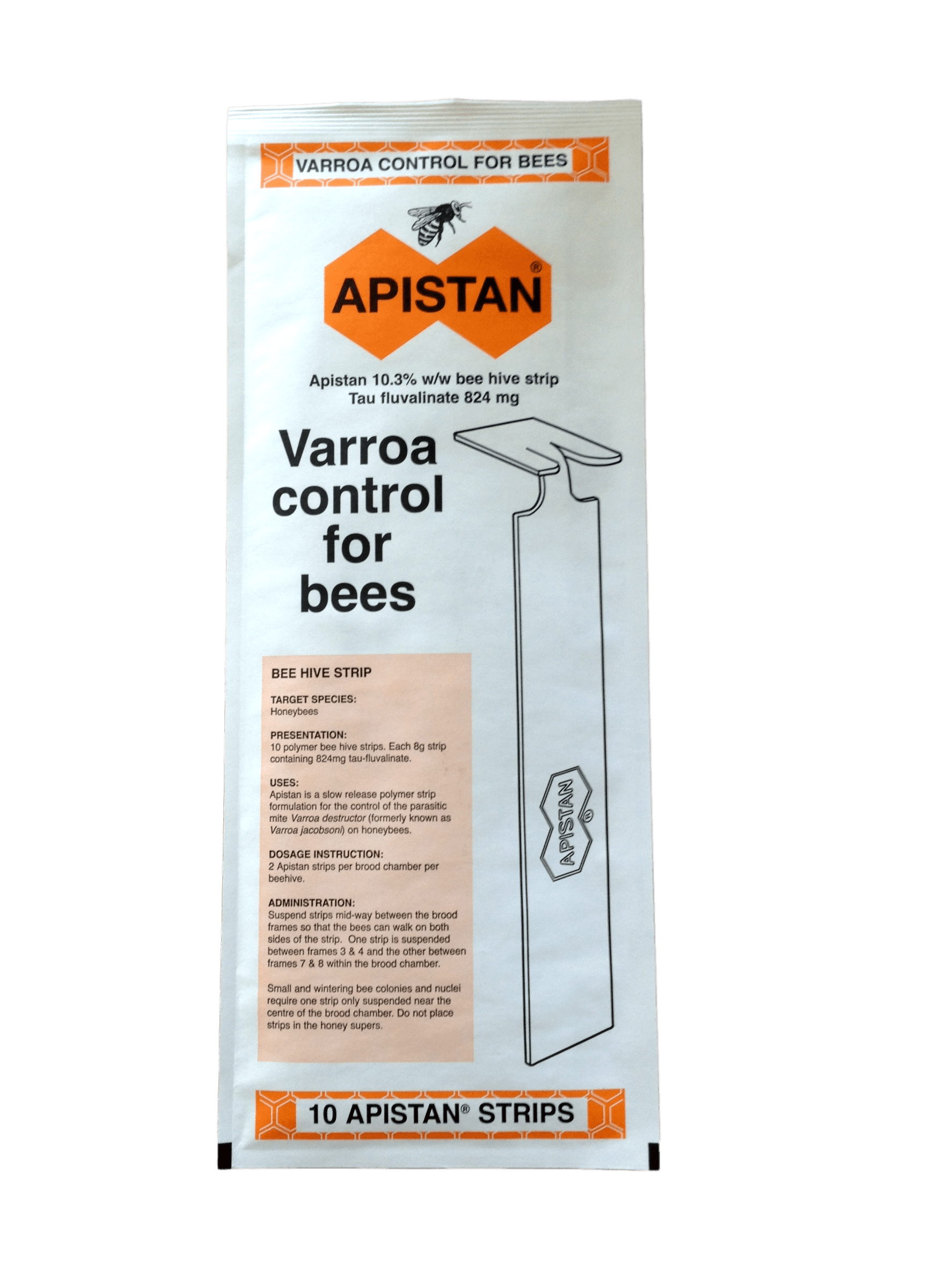 Apistan Varroa Control - By VITA - Pack of 10 Strips - Exp. March 2025